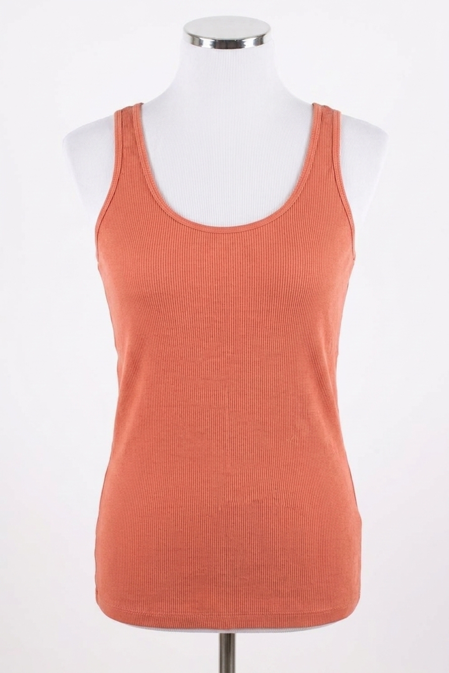 NEW MONROW women's classic layer tank in orange